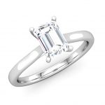 Classic solitaire emerald diamond engagement ring