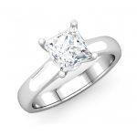 Classic solitaire princess cut diamond engagement ring