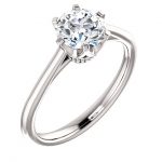 Classic solitaire round diamond engagement ring